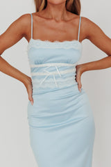 Kellan Lace Trim Maxi Dress Blue