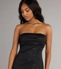 Subtle Spark Glitter Bow Mini Dress