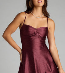 Twinkle Season Glitter Satin Skater Dress