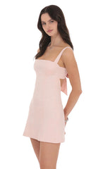 Back Bow Bodycon Dress in Pink