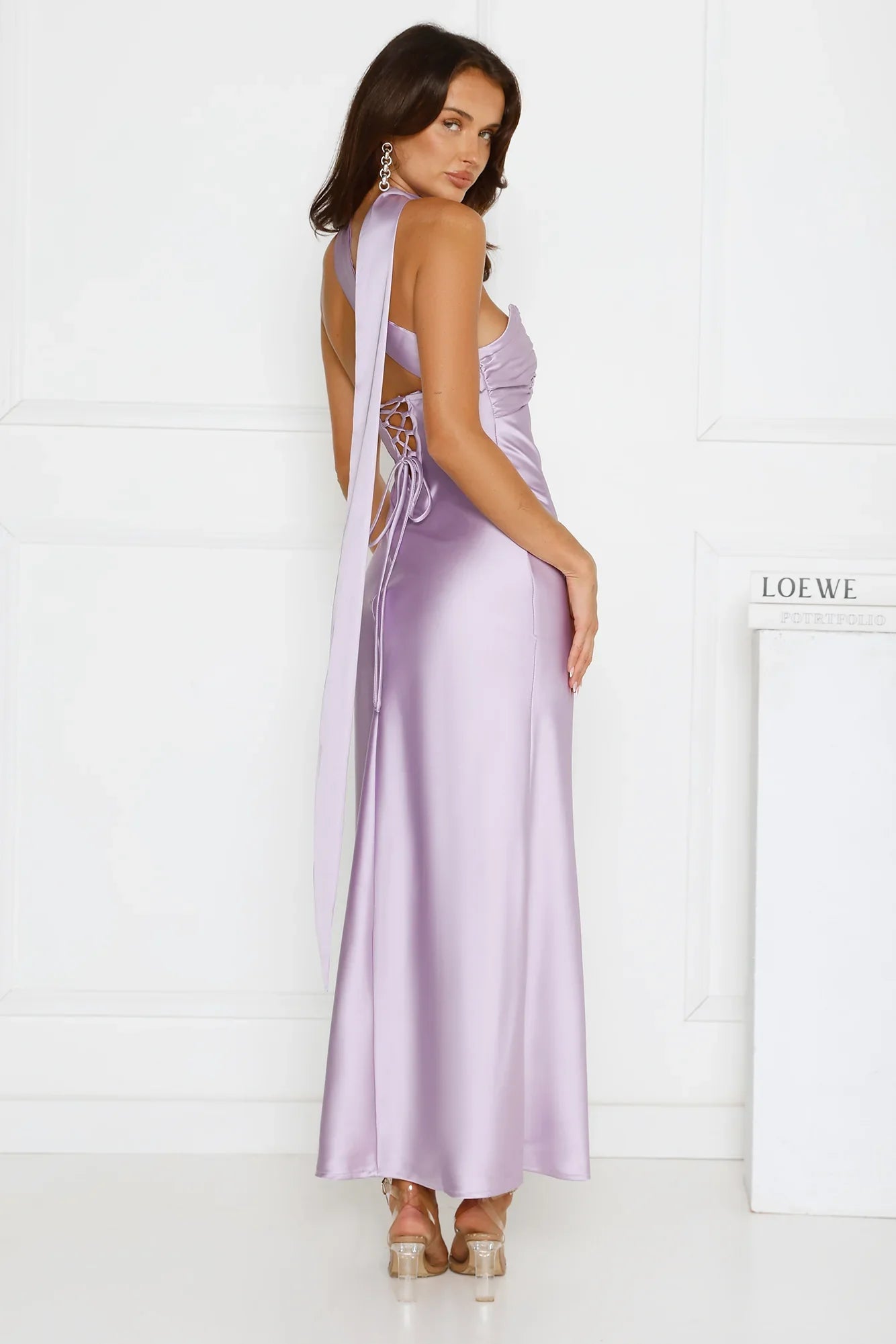 Be Noticed Strapless Satin Maxi Dress