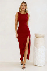 Starlit Grace Maxi Dress Burgundy