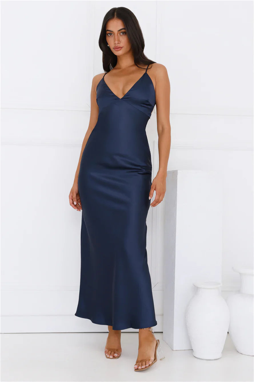 Chic 'Fit Slip Satin Maxi Dress
