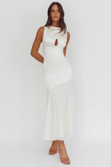 Meliza Keyhole Bust Maxi Dress Oyster