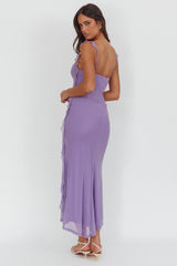 Blushing Ruffle Trim Maxi Dress Lilac