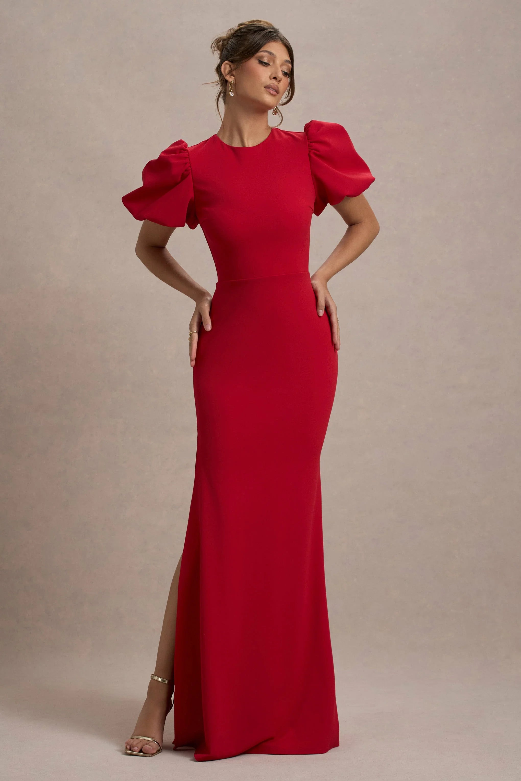 Love Letters | Red Puff-Sleeve Maxi Dress