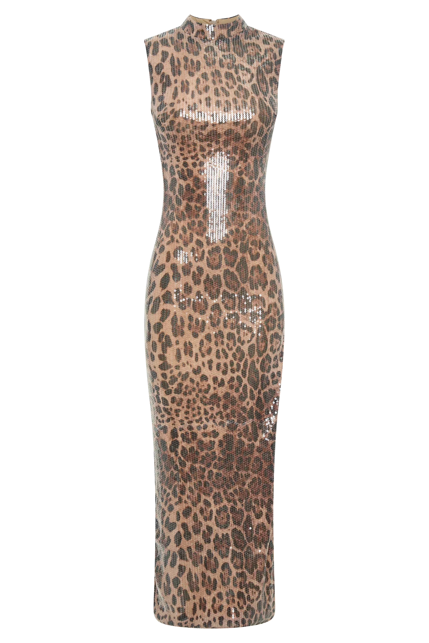 Veronica Sequin Midi Dress - Leopard Print