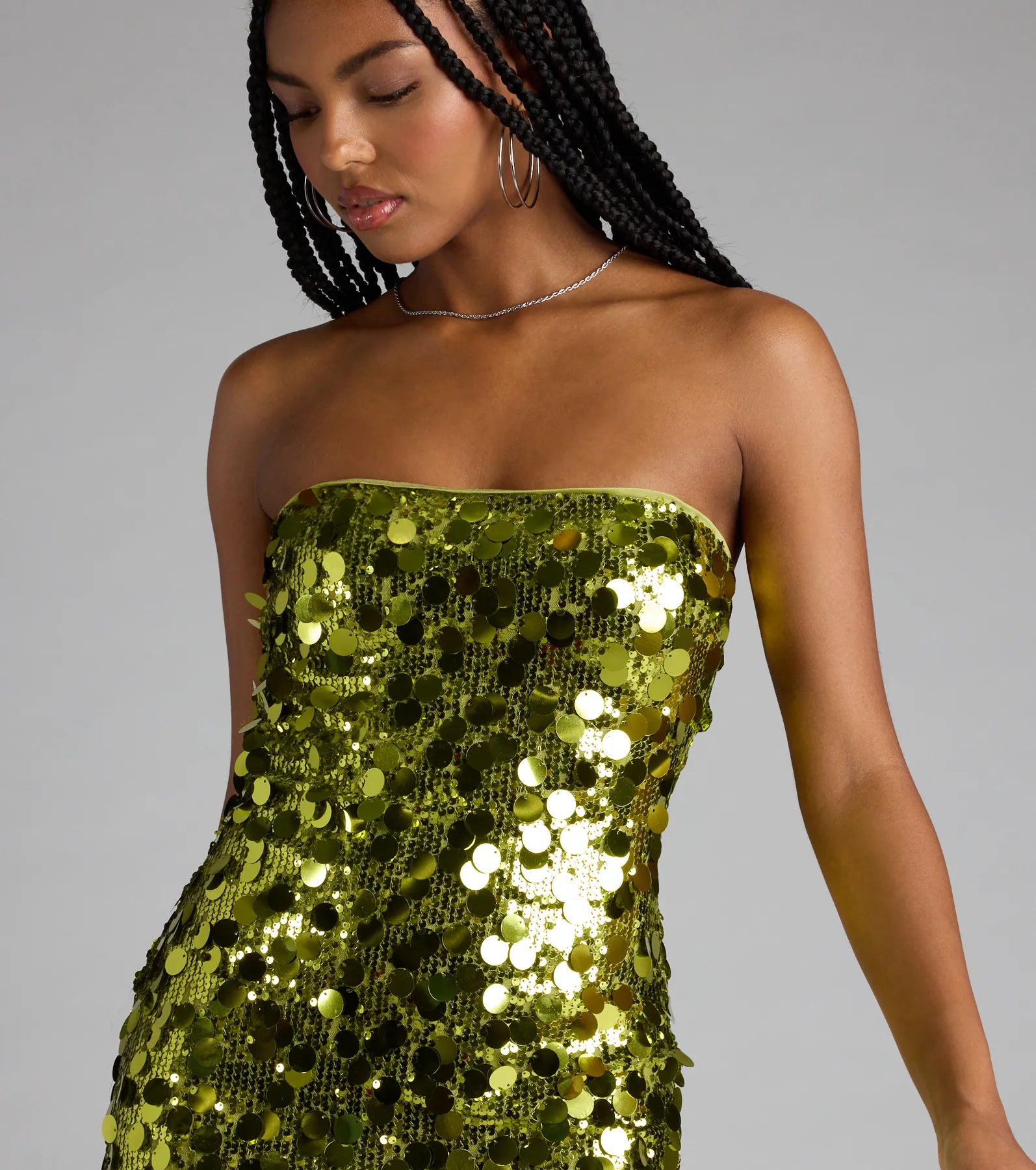 Party-Starter Sequin Strapless Bodycon Mini Dress