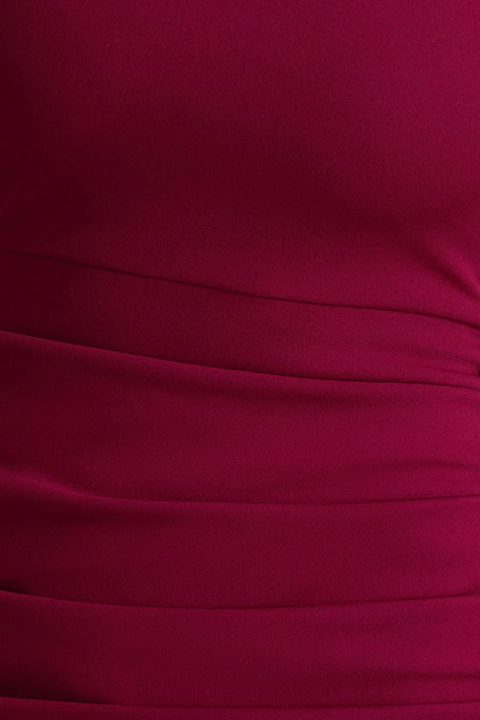 Zaya | Burgundy Long Sleeve Mini Dress With Drape