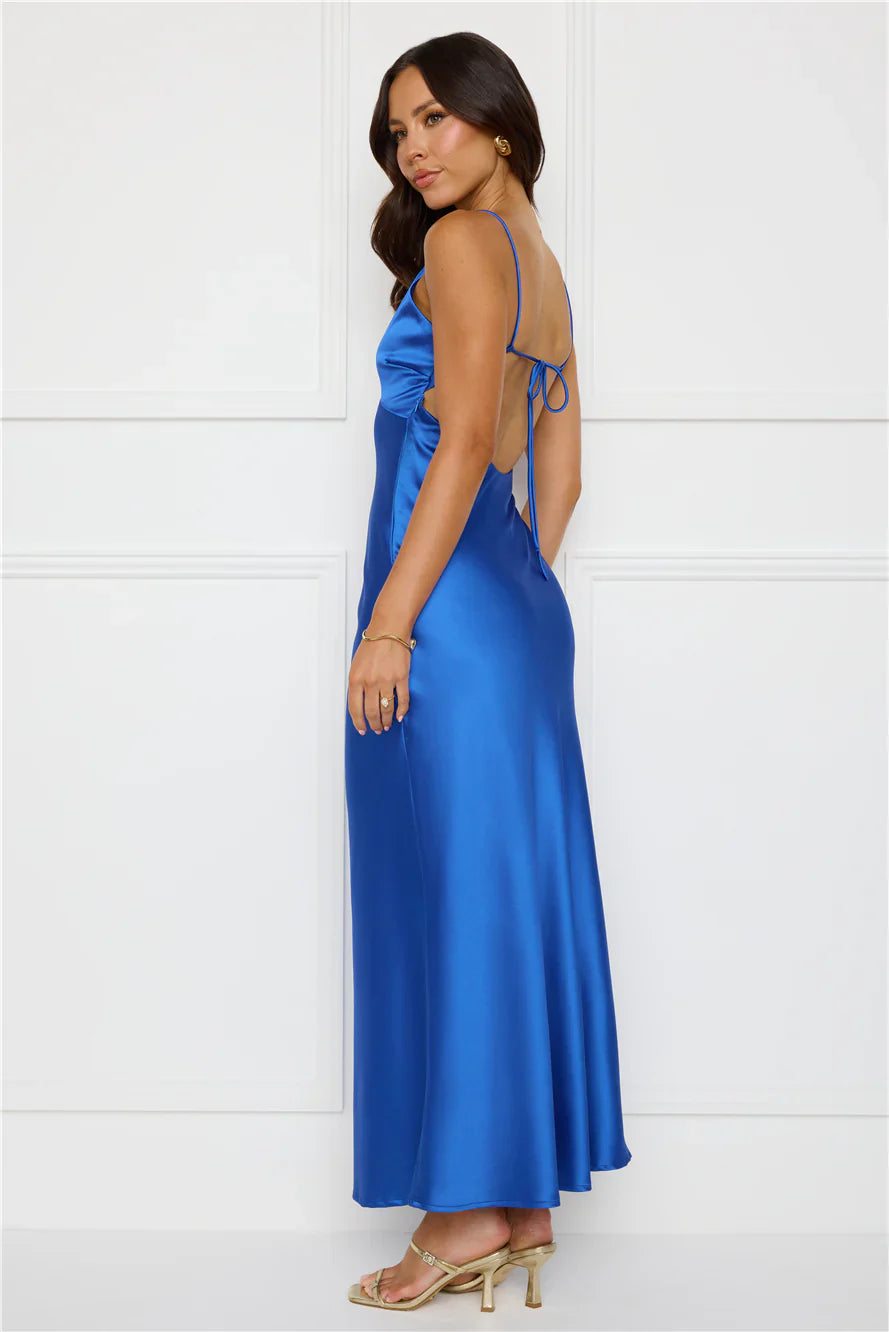 Chic 'Fit Slip Satin Maxi Dress