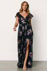 Devany Maxi Dress | Navy Multi