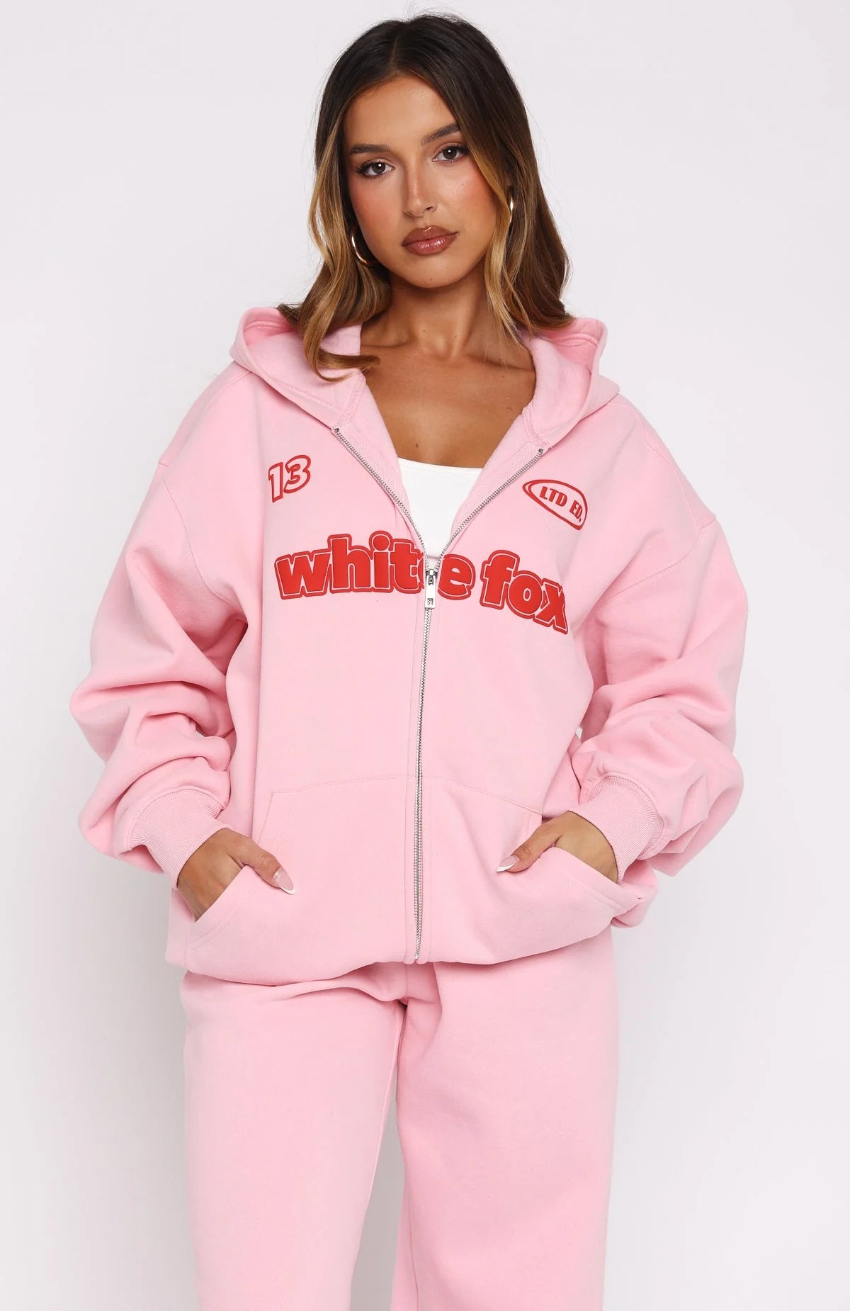 Ready To Go Zip Front Hoodie Pink