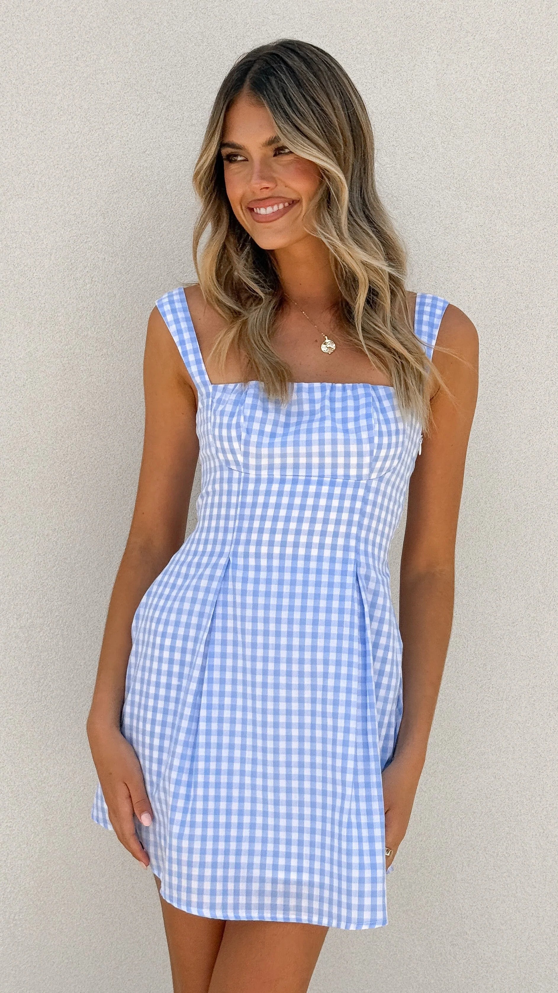 Jailene Mini Dress - Picnic Blue