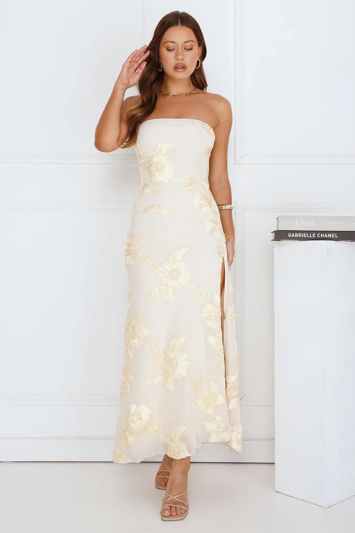 Iconic Influence Strapless Mesh Maxi Dress
