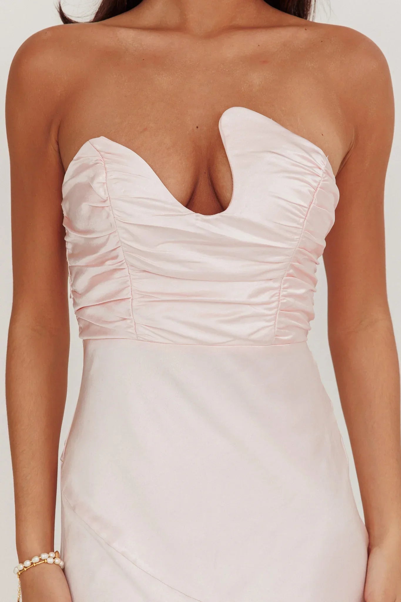 Blaise Asymmetric Neckline Maxi Dress Pink