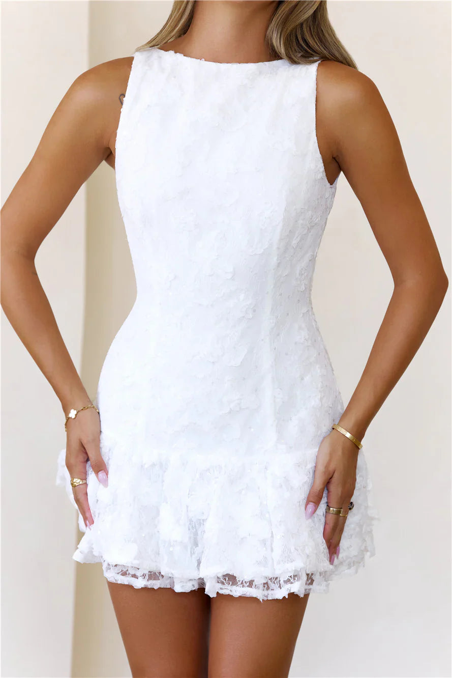 Romantic Novel Lace Mini Dress