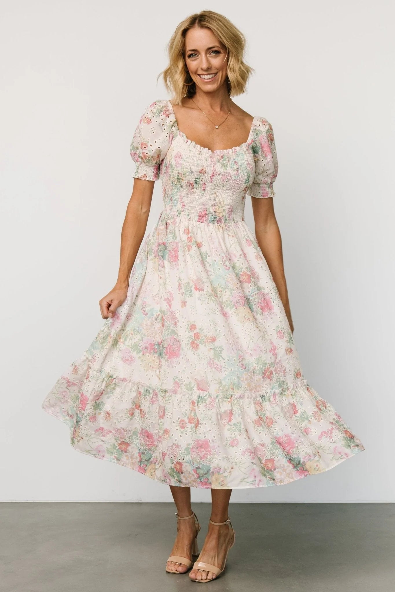 Piper Eyelet Midi Dress | Vintage Floral