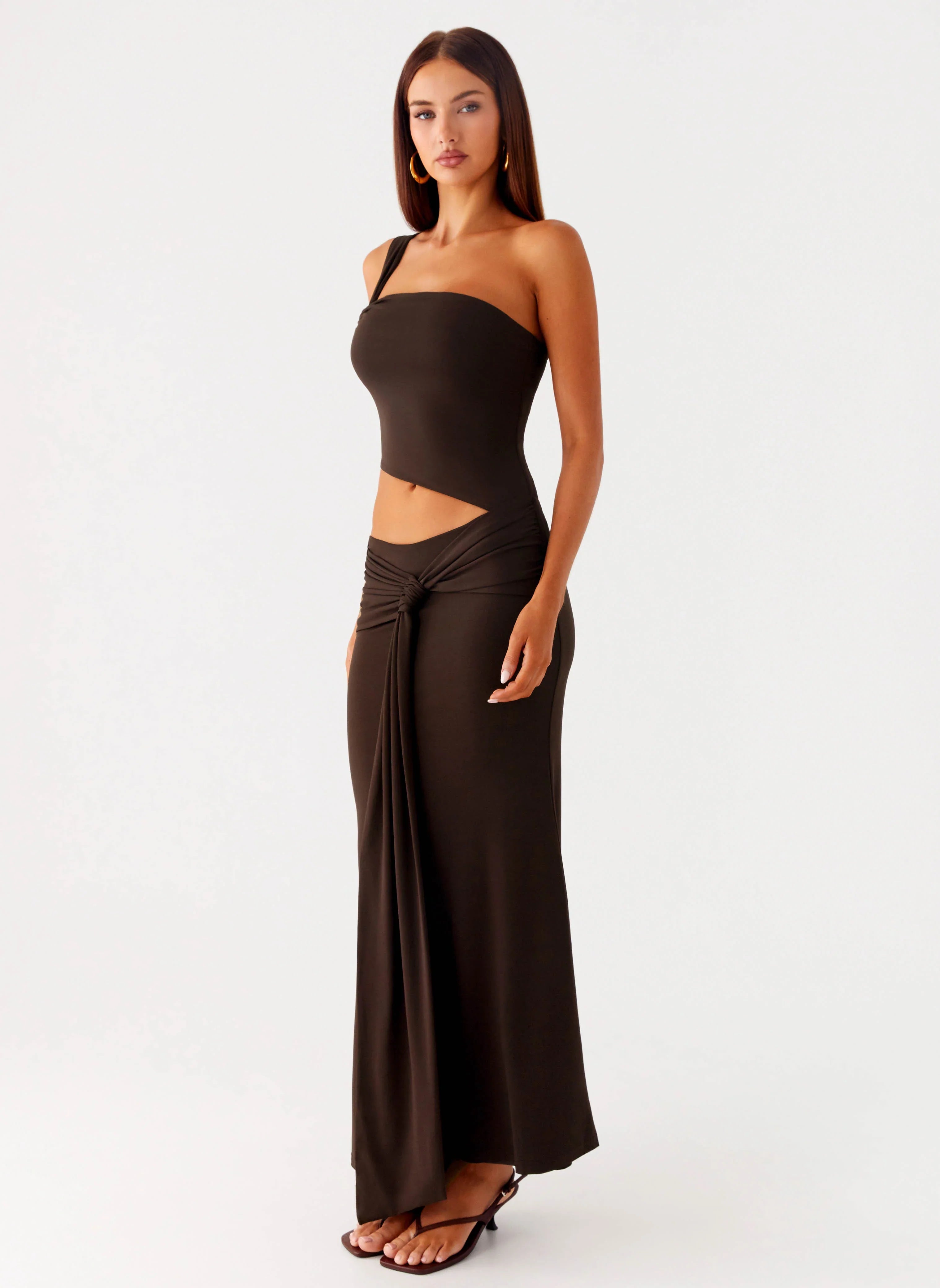 Luara Cut Out Maxi Dress - Chocolate