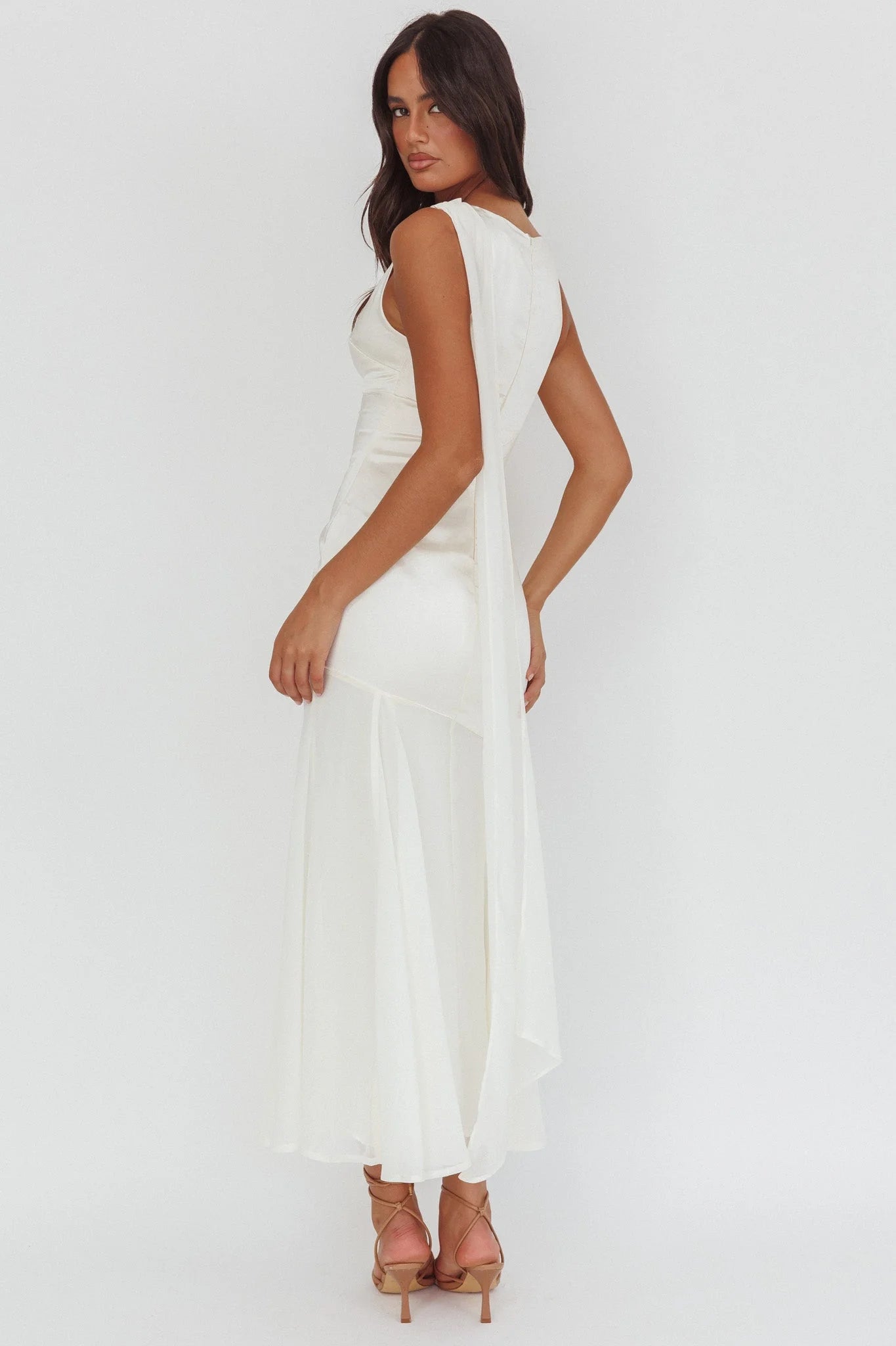 Meliza Keyhole Bust Maxi Dress Oyster
