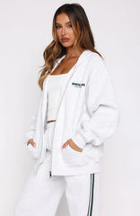Lucky Thirteen Charise Zip Front Hoodie Grey Marle