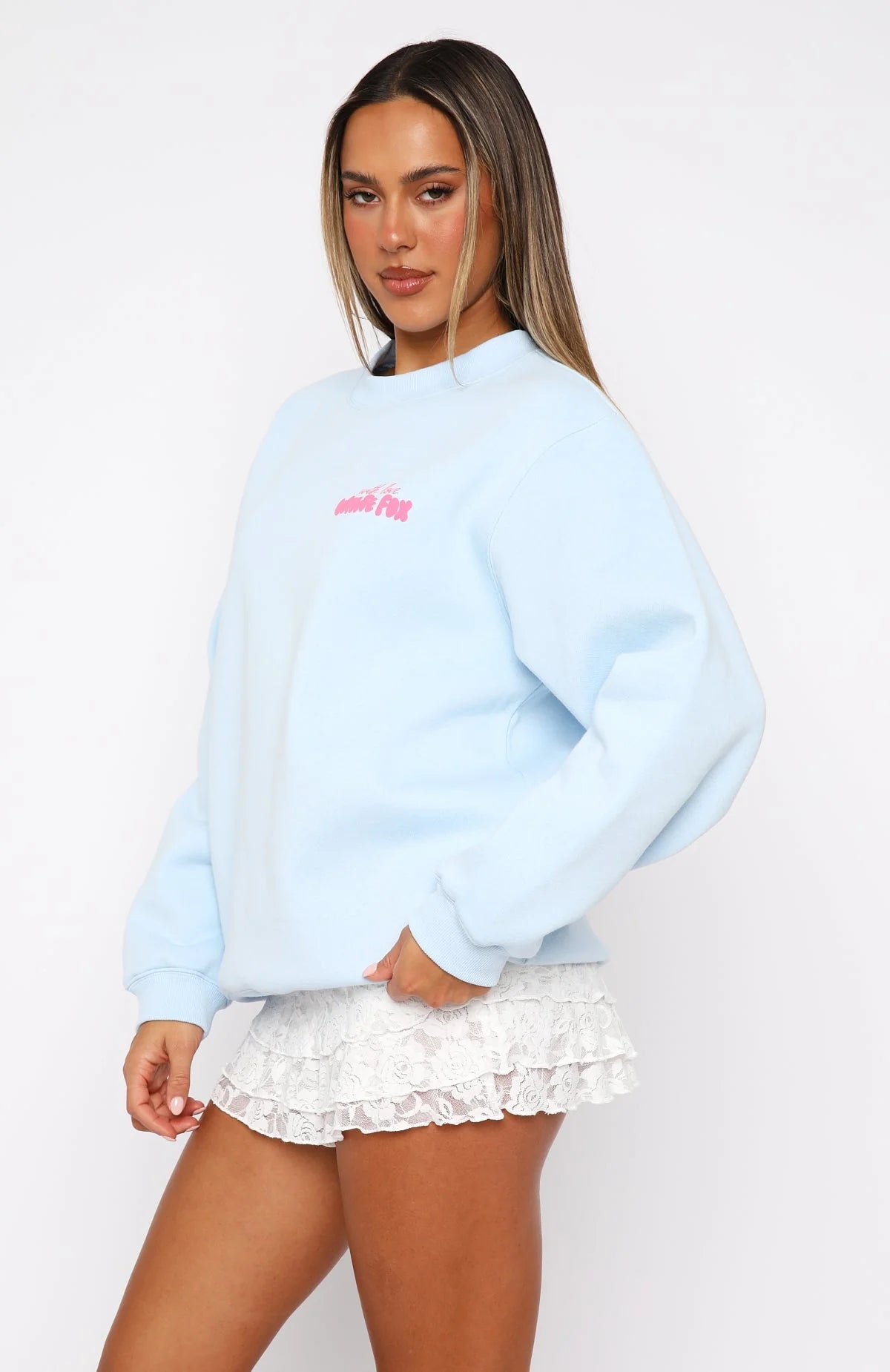 With Love & Romance Oversized Sweater Baby Blue